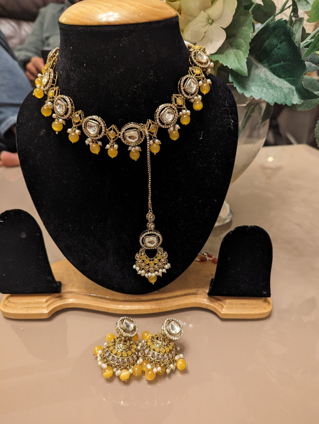 403 404 yellow 💛 necklace jewellery set for mayun mehndi - KundanByNadia