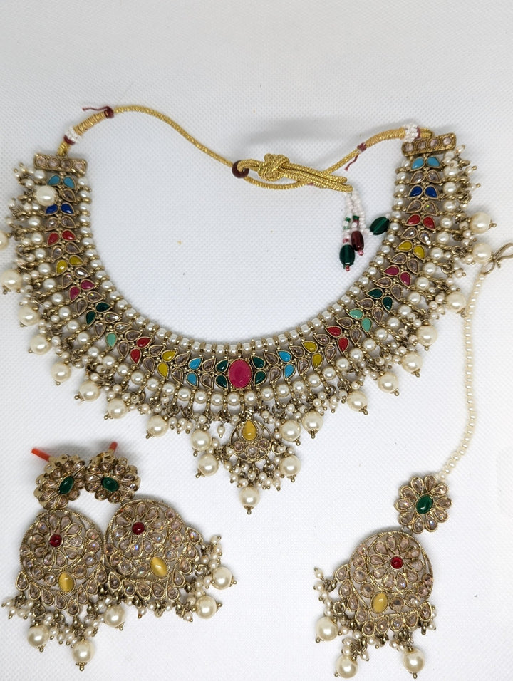 477 multicoloured necklace jewellery - KundanByNadia