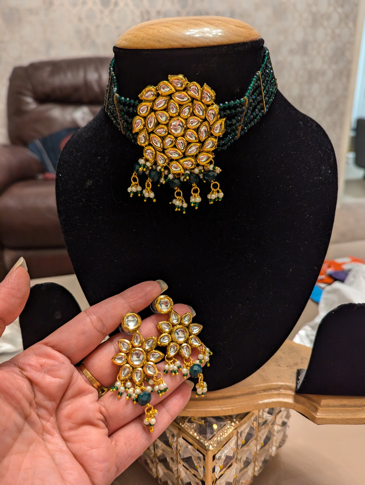 482 Green chokkar necklace