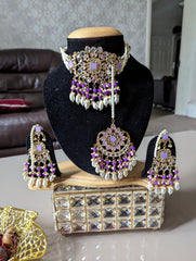 487 488 489 490 491 MIRROR KUNDAN NECKLACE CHOKKAR SET JEWELERY