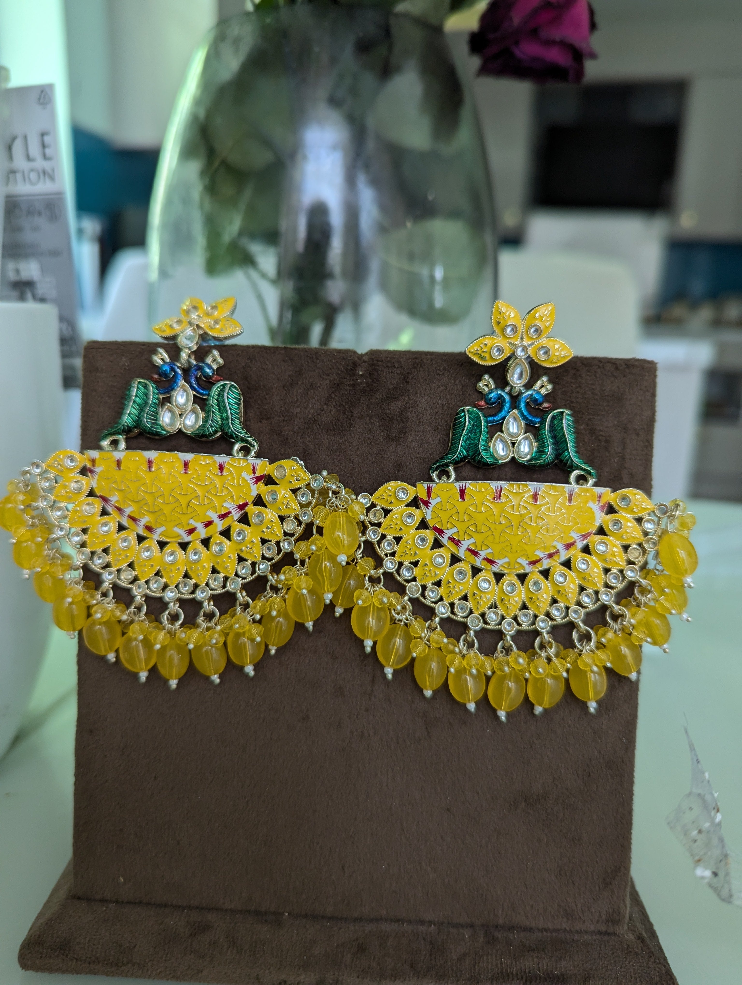 Meena big earrings jewellery set