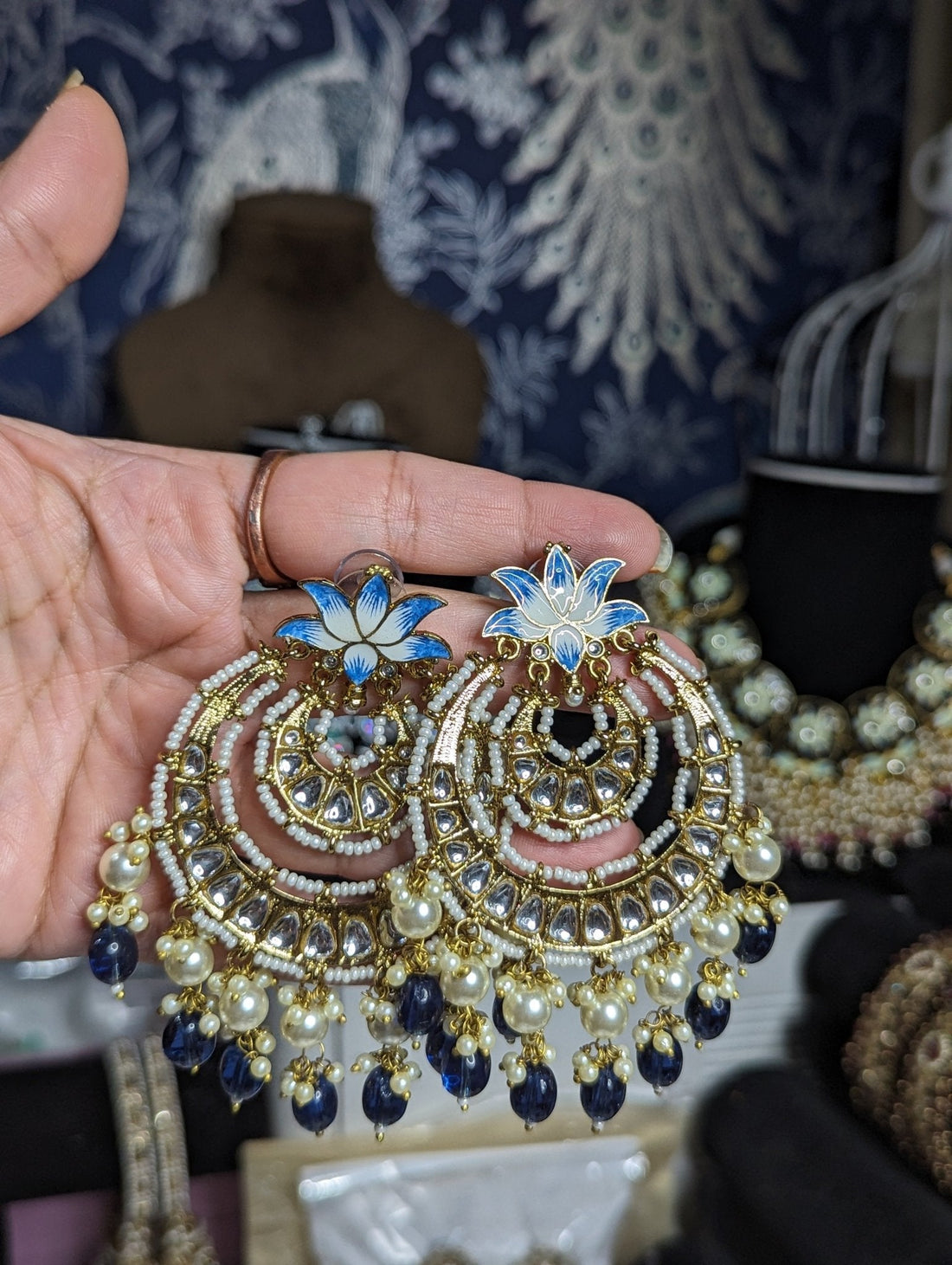 Beautiful hanging earrings jewellery - KundanByNadia