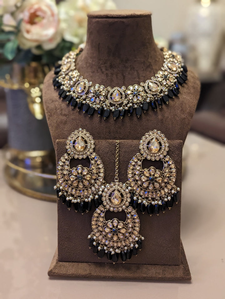 Beautiful kundan champagne colour necklace jewellery - KundanByNadia