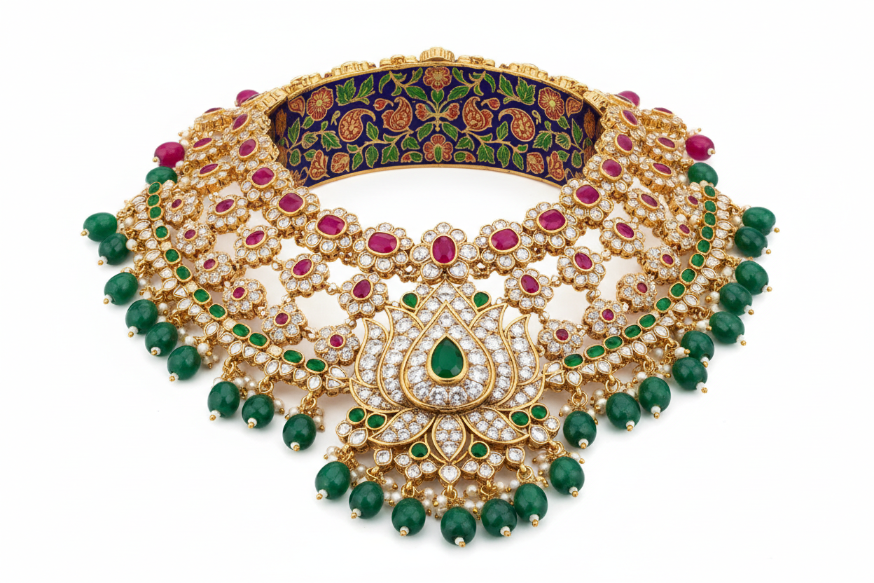 kundan bridal necklace jewellery