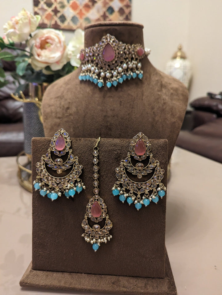 Multicoloured necklace jewellery sets - KundanByNadia