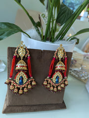 Hanging earrings tikka jewellery set