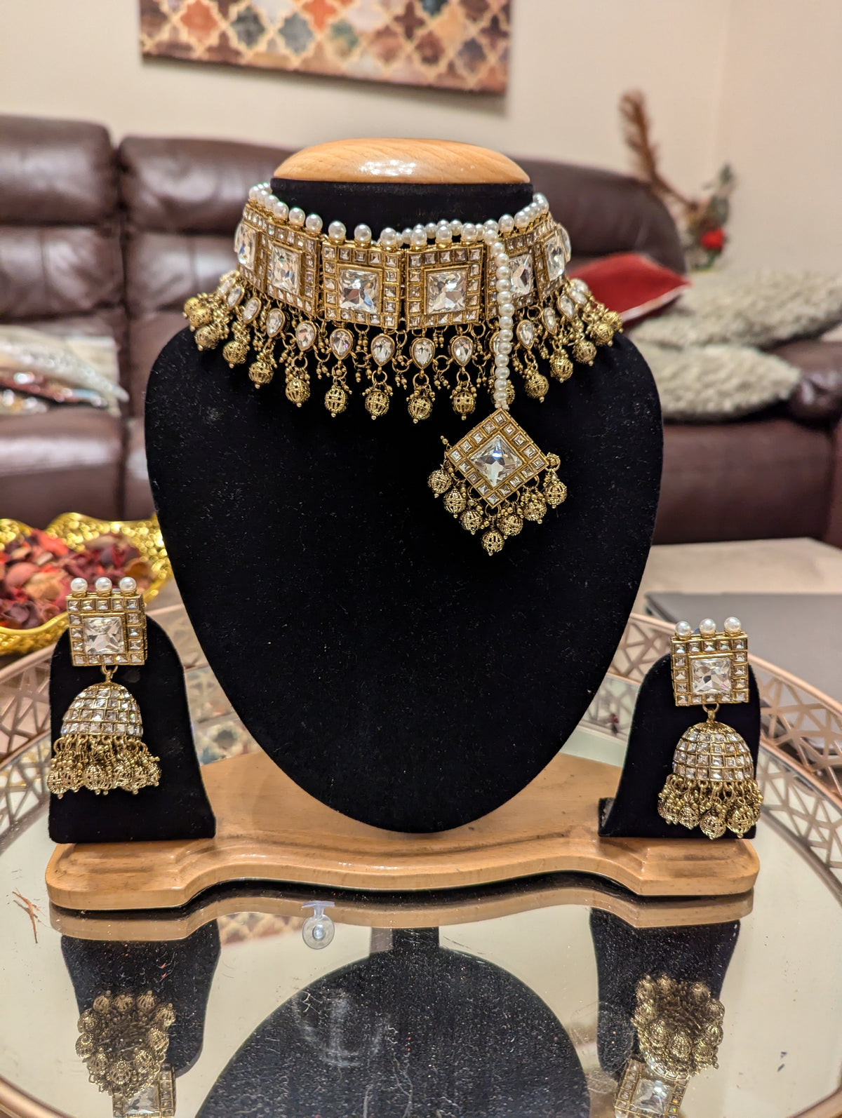 554 555 uncut kundan necklace jewellery set