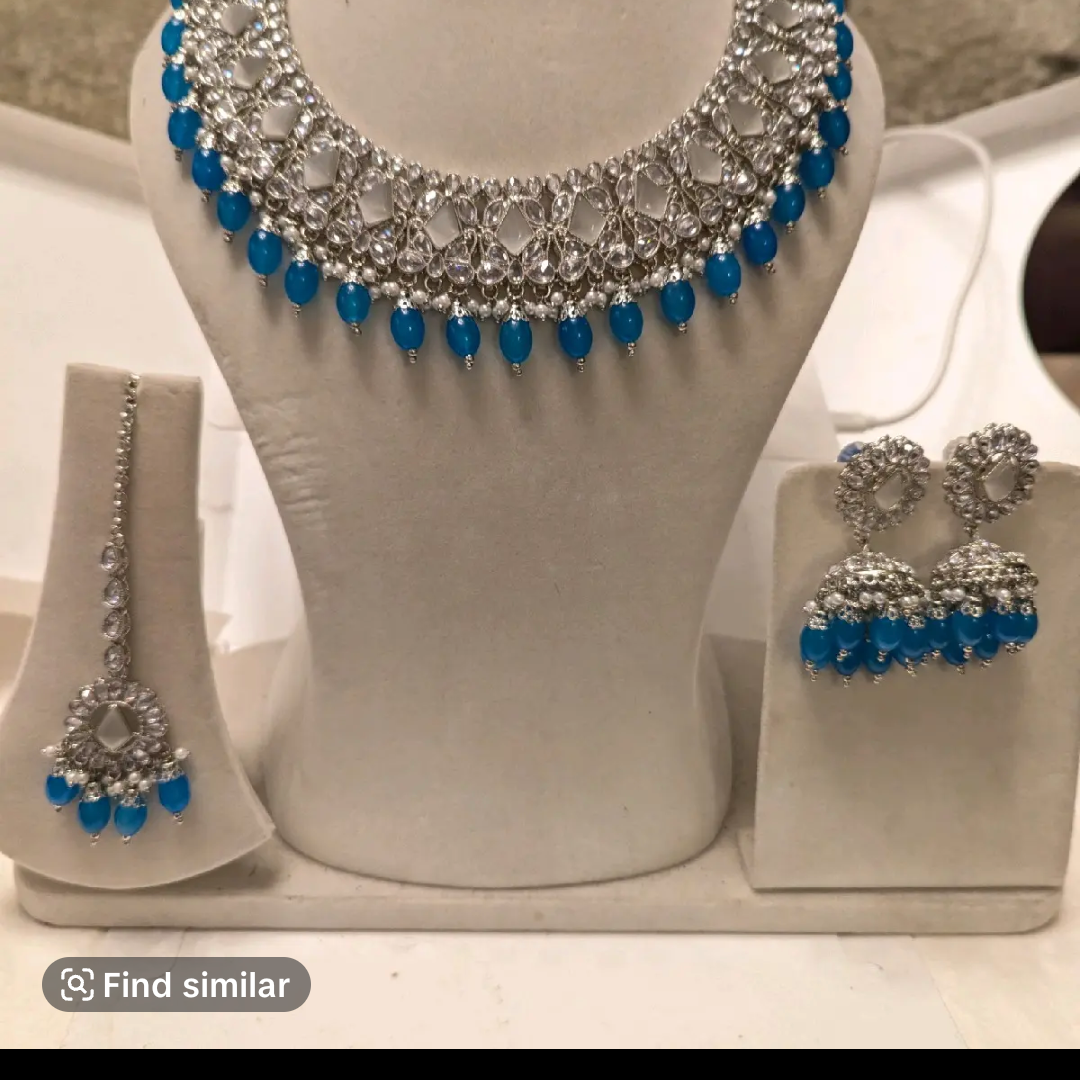 Tarquois Blue  Necklace kundan Jewelery