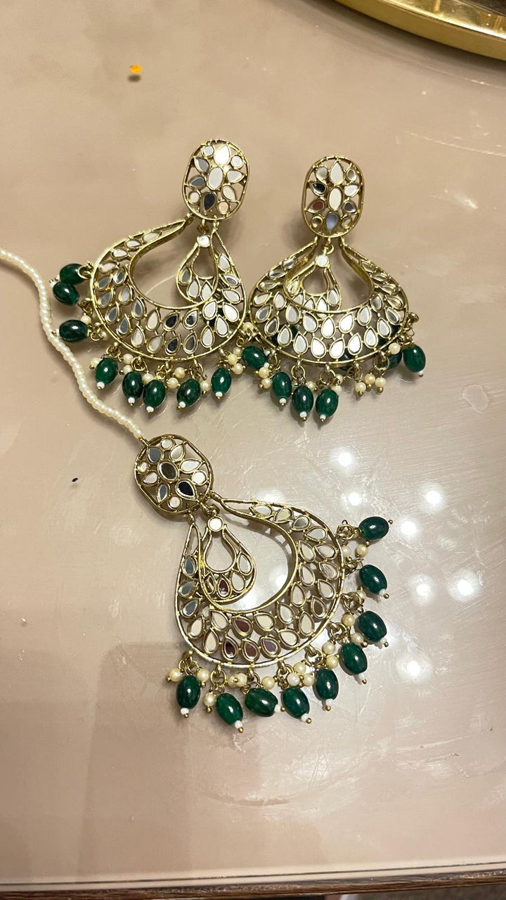 Mint green oversized earrings jewellery set