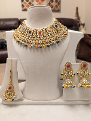 45/46 full bridal necklace jewellery set with tikka