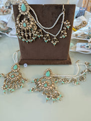 Earrings with saharay with tikka jewellery set