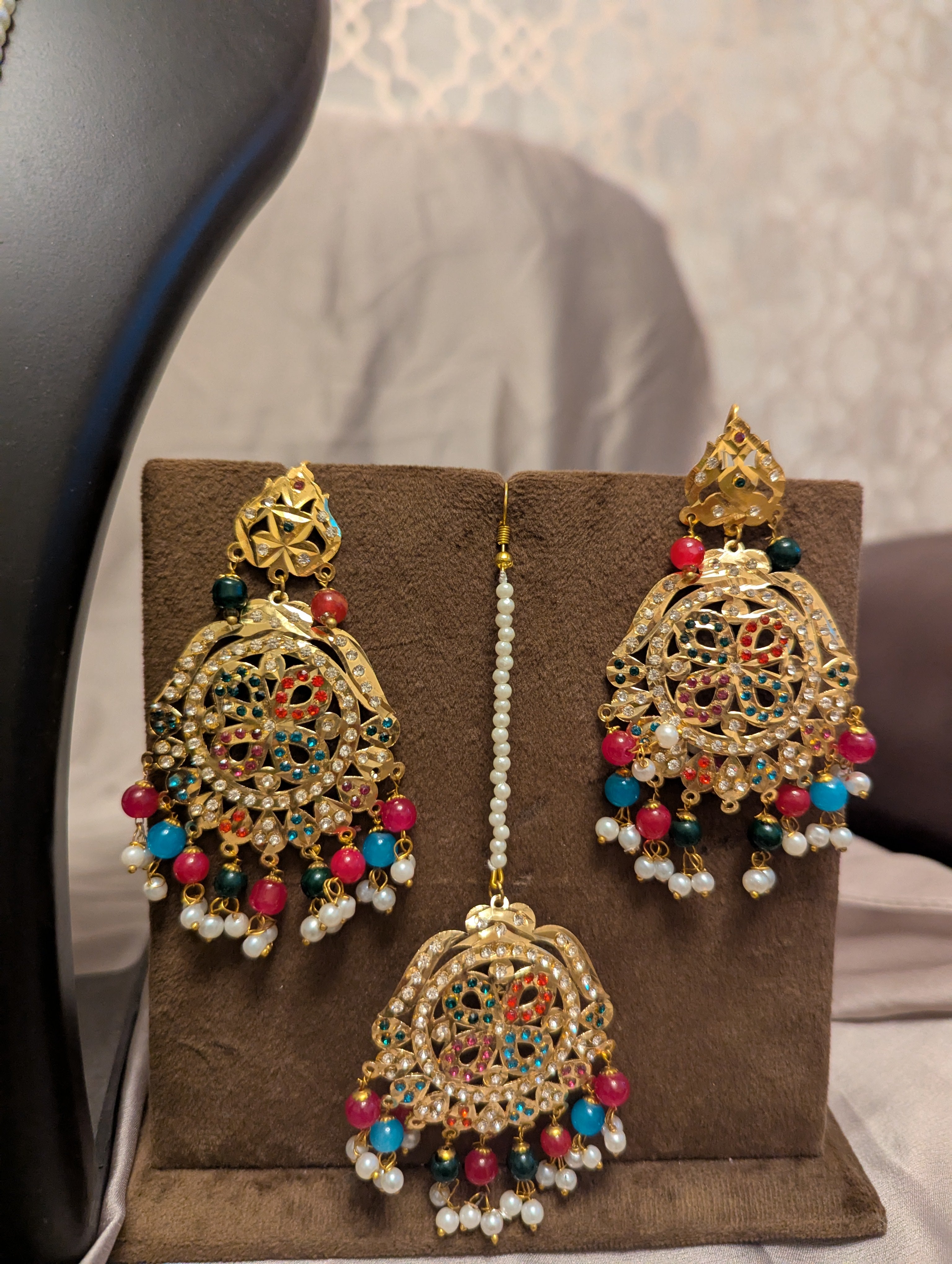 Hydrabadi Kundan Long Pearl Mala Haar Necklace