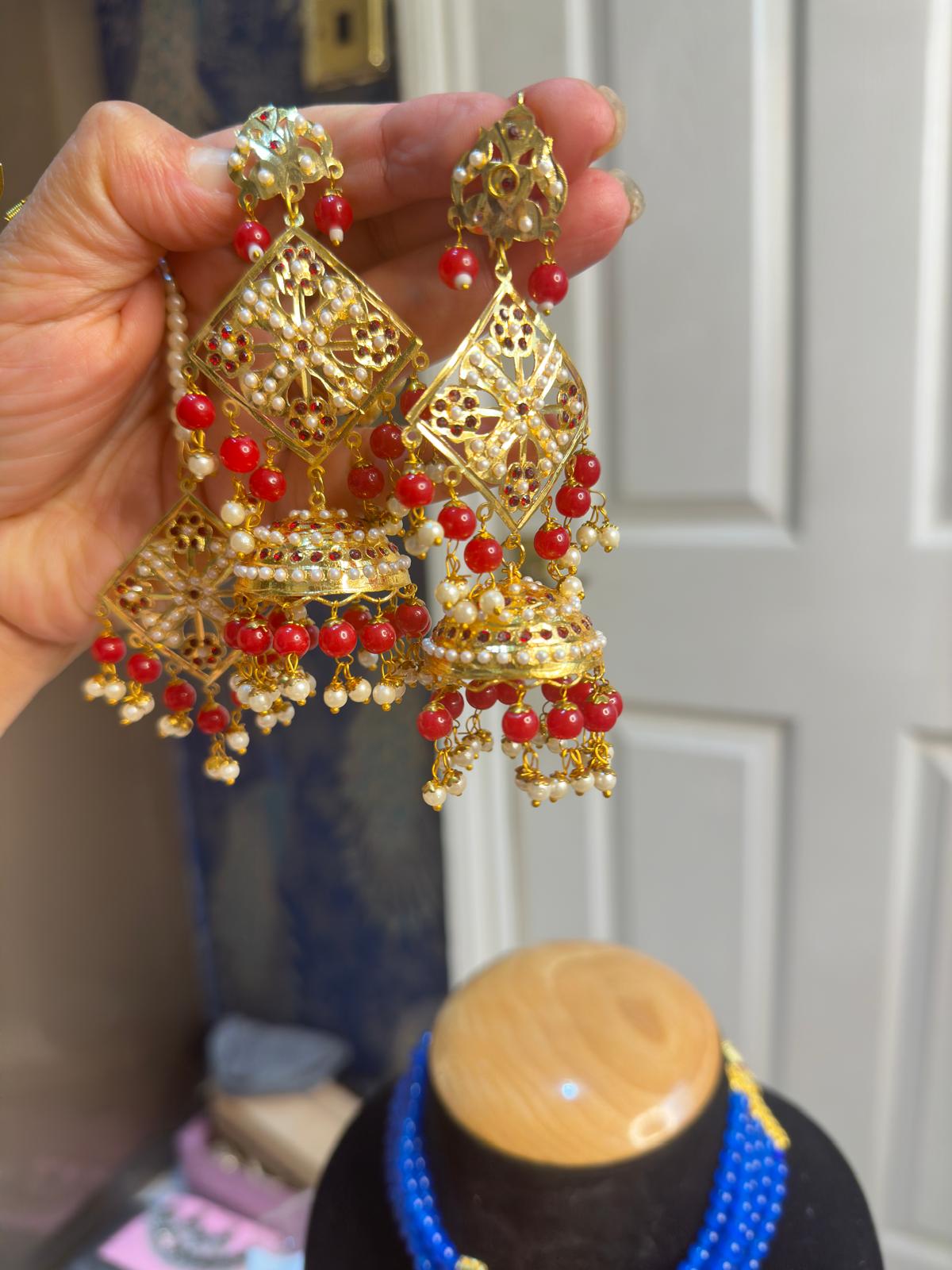 Panjabi jewellery earrings tikka set