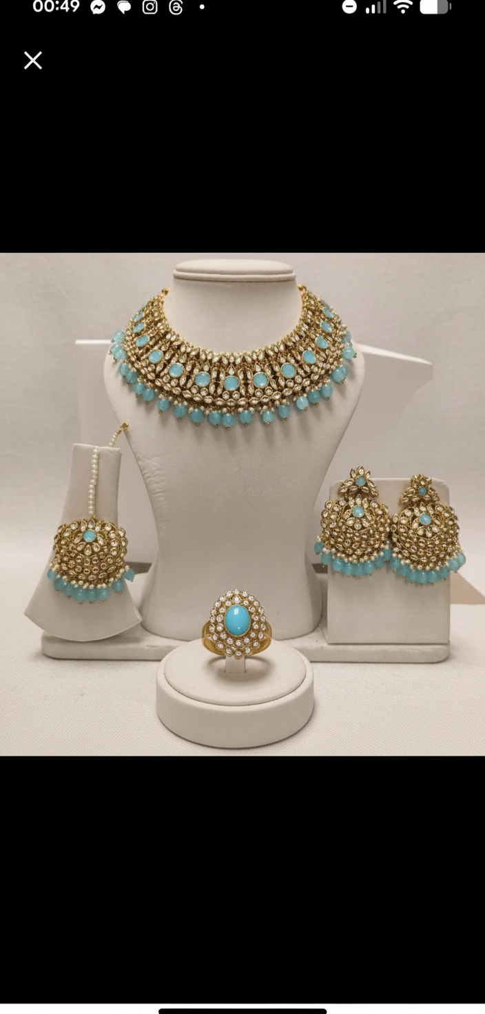Blue Kundan Necklace