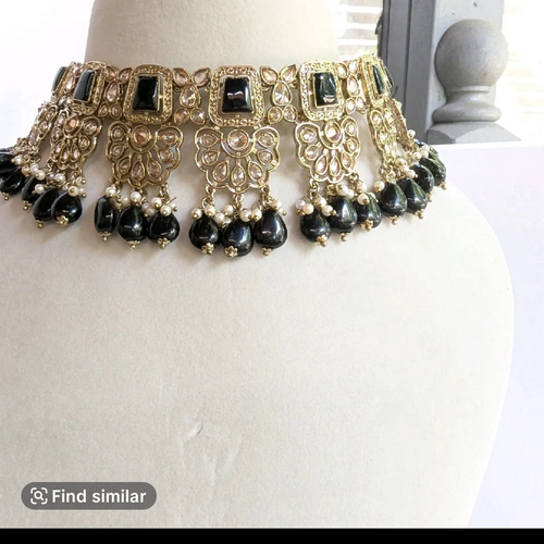 Black  Necklace kundan Jewelery (