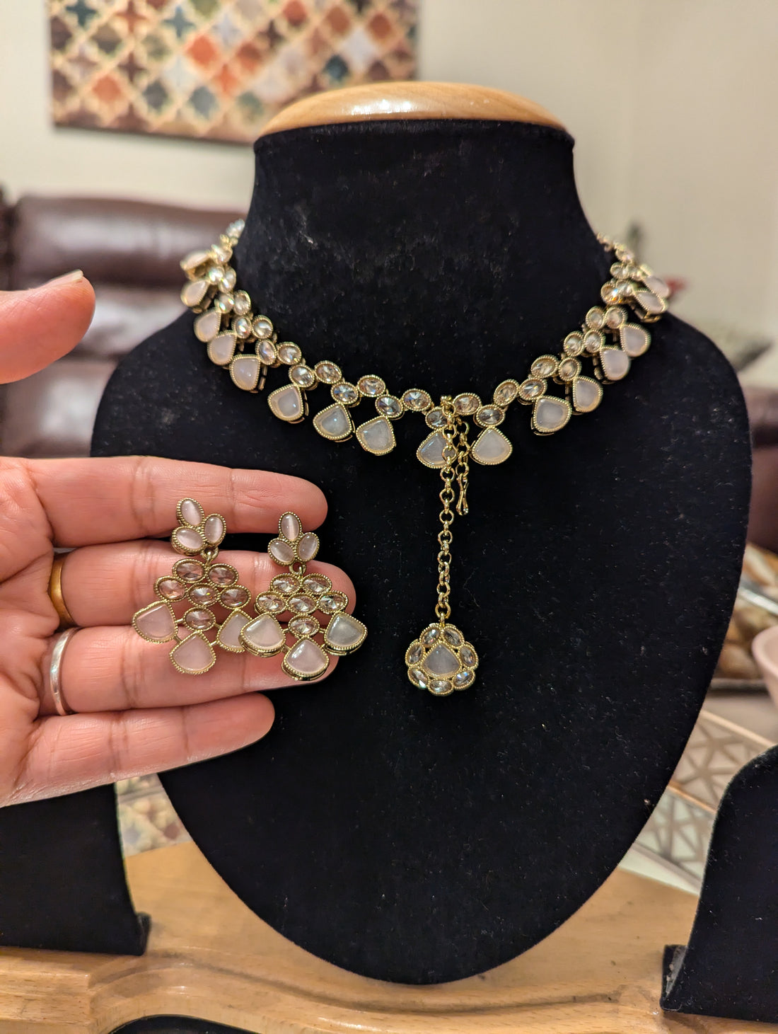 545 kundan necklace jewellery set