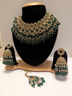 Maroon Green  Kundan Necklace