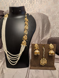 Hydrabadi Kundan Long Pearl Mala Haar Necklace