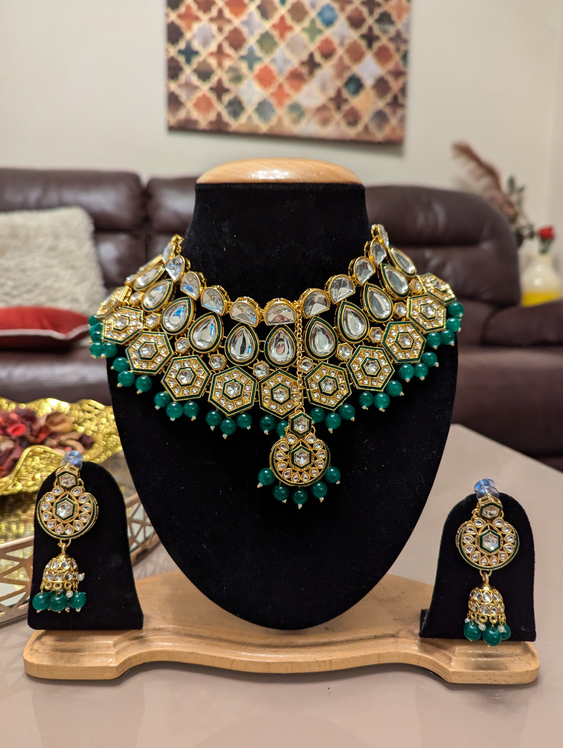 BRIDAL KUNDAN CHOKKAR NECKLACE JEWELERY SET