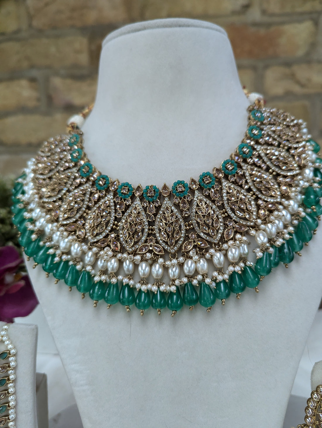 648 bridal full necklace jewellery set stunning colours