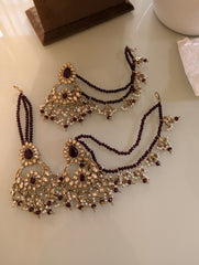 Earrings with saharay with tikka jewellery set