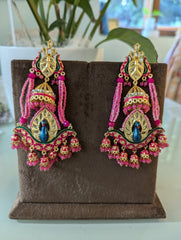 Hanging earrings tikka jewellery set