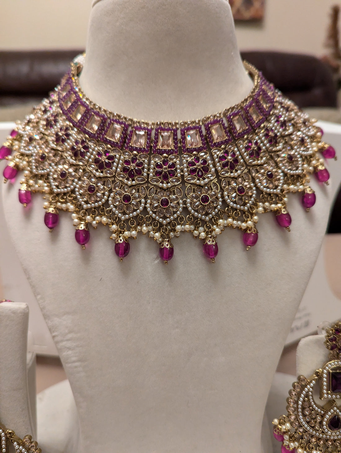 56 purple oversized bridal necklace jewellery y