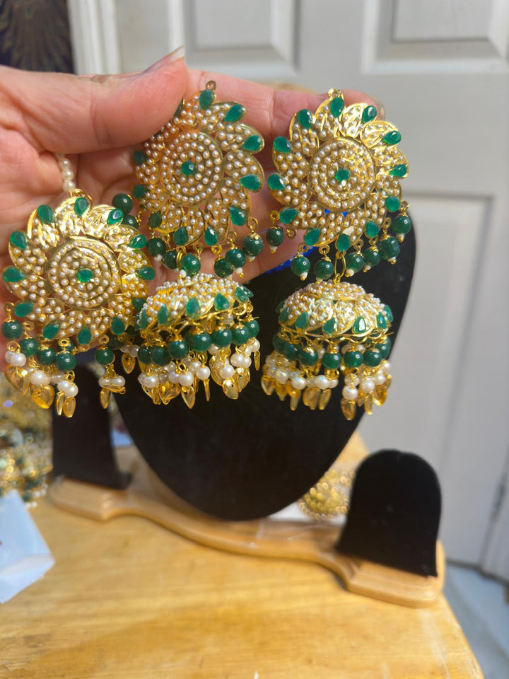 Panjabi jewellery earrings tikka set