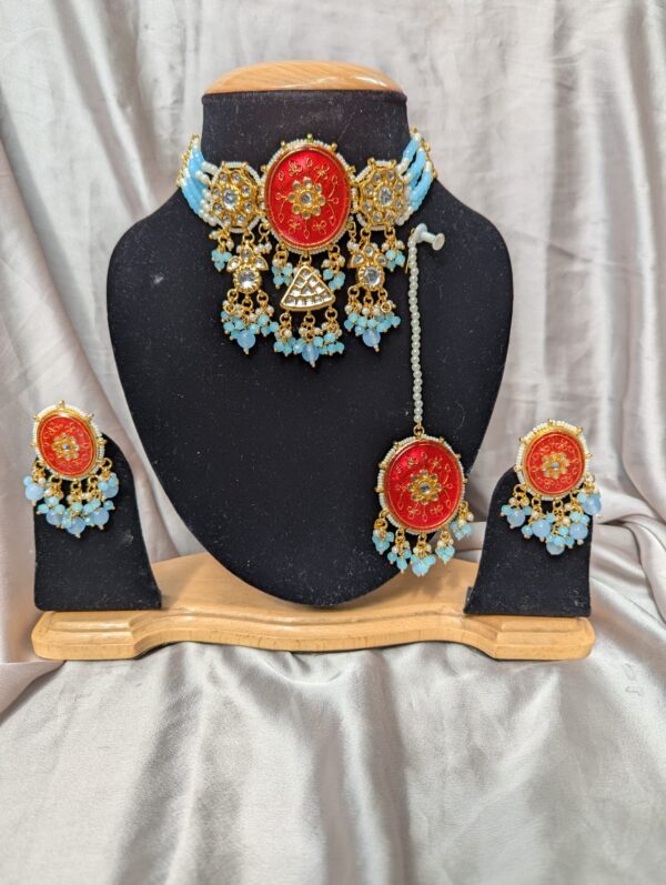 Red Kundan Necklace – Regal Charm with Timeless Craftsmanship - Image 2